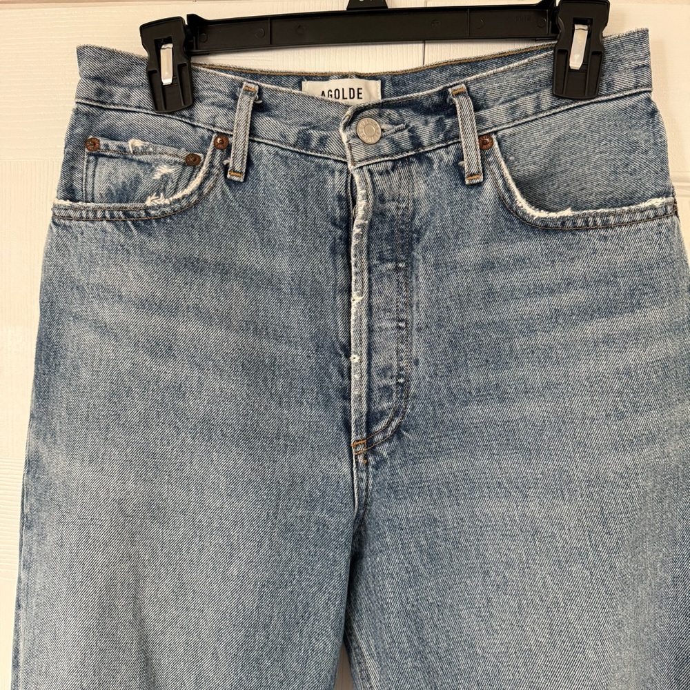 AGOLDE Pinch Waist 90s High Rise Straight Jean in Rule, Size 27 - Picture 5 of 10